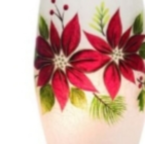 Transpac Christmas Glass Light Up Poinsettia Oblong Vase battery operated White - Picture 6 of 6